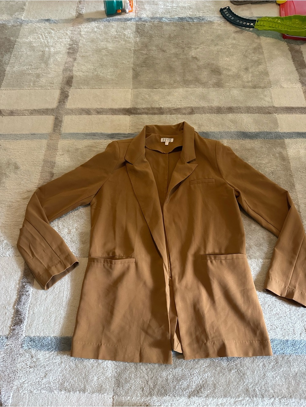 TCEC Women’s Camel Brown Tailored Blazer Jacket
